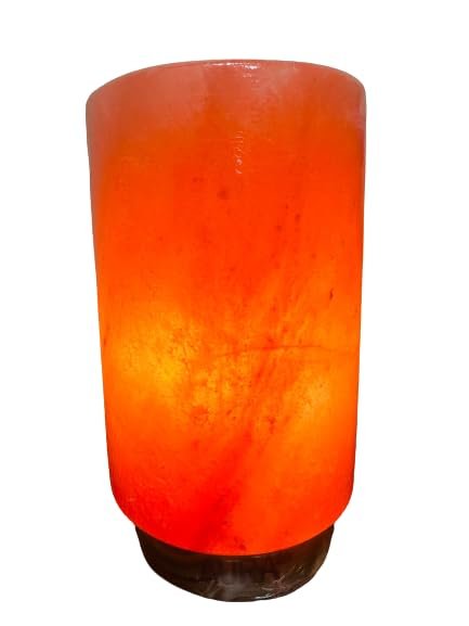 Himalayan Pink Salt Lamp Cylinder Shape with Dimmer Cord & Bulb