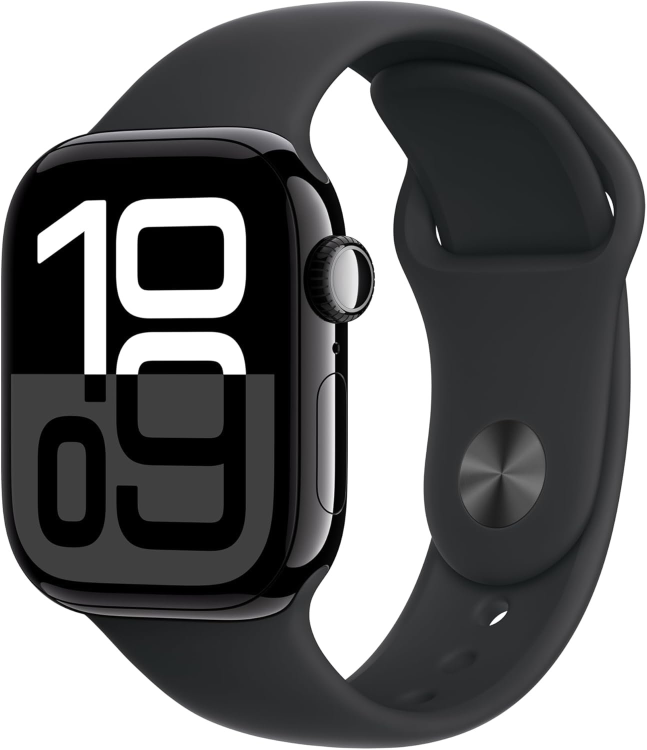 Apple Watch Series 10 [GPS + Cellular 46mm case] Smartwatch with Jet Black Aluminium Case with Black Sport Band - M/L. Fitness Tracker, ECG App, Always-On Retina Display, Water Resistant