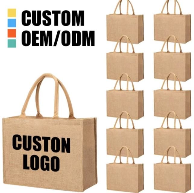 Washable Eco Friendly Customized Jute Bag