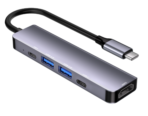 USB C to PD+USB2.0+3.0+USB C+HDMI 5 in 1