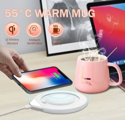 Wireless Charging Coffee Mug Warmer Ceramic