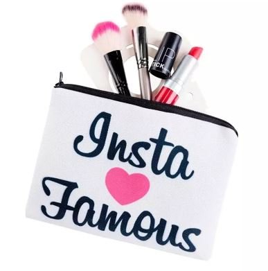 Fashion Make Up Cosmetic Cotton Canvas Zipper Pouch Bag
