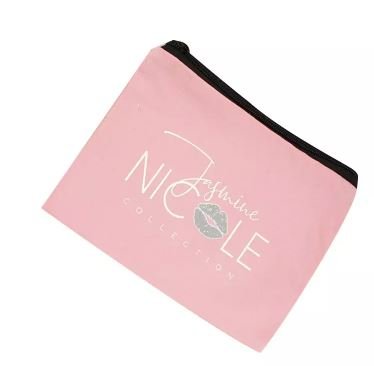 Colorful Women Beauty Zipper Promotion Custom Logo Cotton Canvas Makeup Cosmetic Bag For Free Gift 