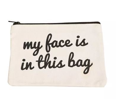 Personalized 12oz Cotton Custom Logo Canvas Cosmetic Pouch Makeup Bag with Zipper