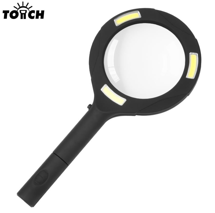LED Ultra-Long Battery Life High-Brightness COB Reading Light with Magnifier