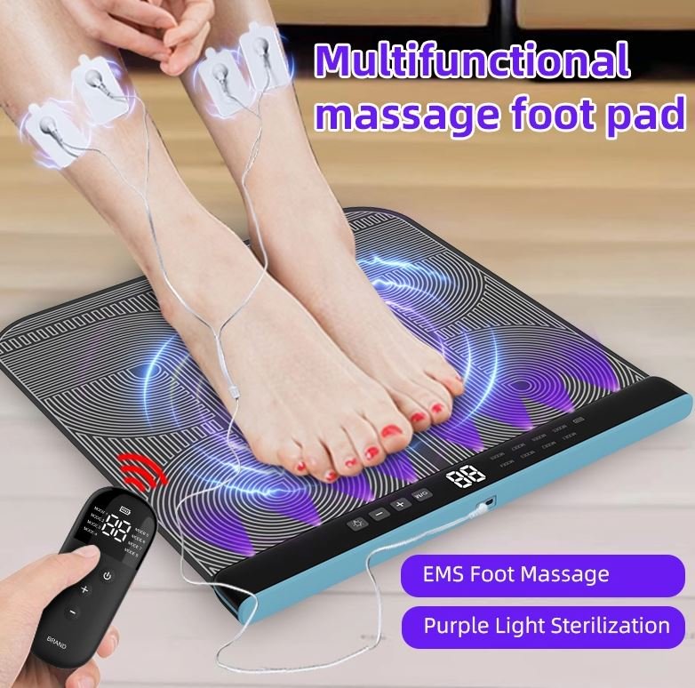 Wireless Electric Muscle Relax Device for Feet Massager with Purple LED Light